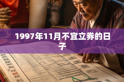 1997年11月不宜立券的日子