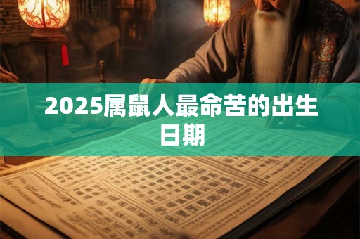 2025属鼠人最命苦的出生日期