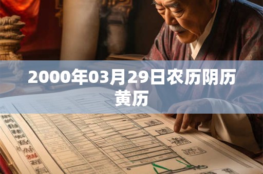 2000年03月29日农历阴历黄历