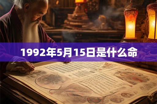 1992年5月15日是什么命