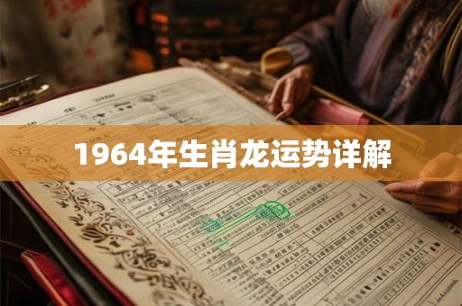 1964年生肖龙运势详解
