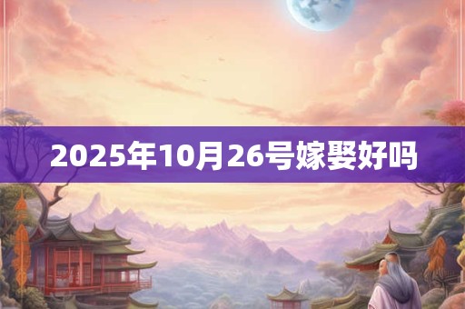 2025年10月26号嫁娶好吗