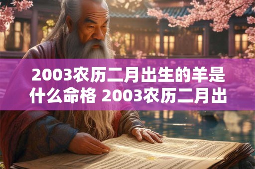2003农历二月出生的羊是什么命格 2003农历二月出生的羊是什么命格女