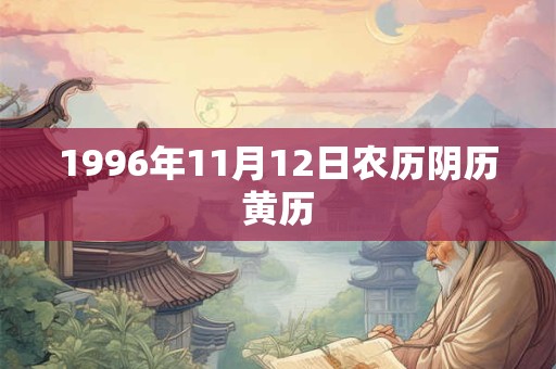 1996年11月12日农历阴历黄历