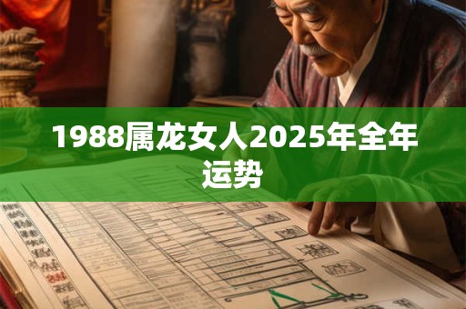 1988属龙女人2025年全年运势