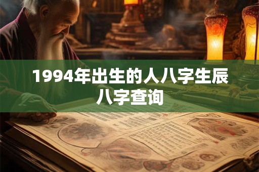 1994年出生的人八字生辰八字查询