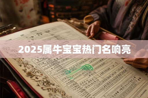 2025属牛宝宝热门名响亮
