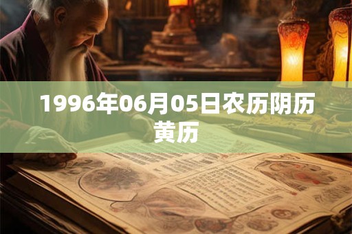 1996年06月05日农历阴历黄历 1996年06月05日农历阴历黄历
