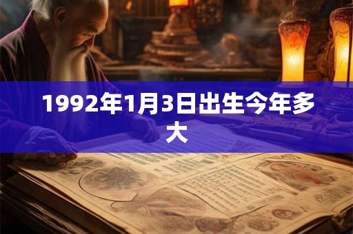 1992年1月3日出生今年多大