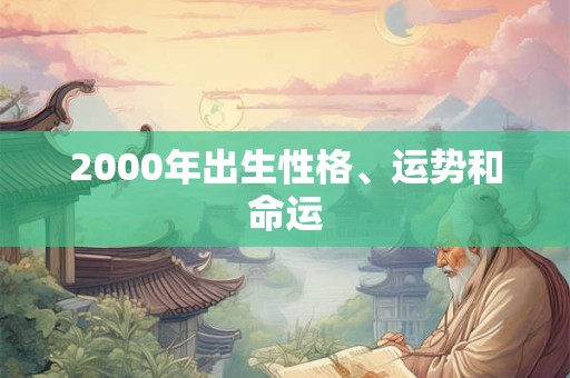 2000年出生性格、运势和命运 2000年出生性格、运势和命运