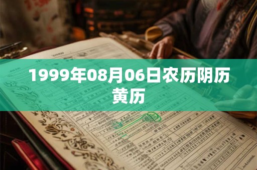 1999年08月06日农历阴历黄历