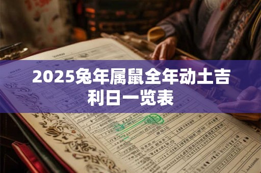 2025兔年属鼠全年动土吉利日一览表
