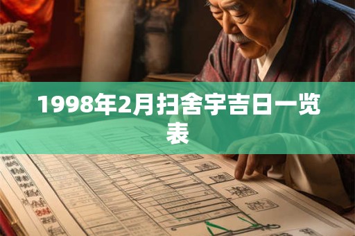 1998年2月扫舍宇吉日一览表