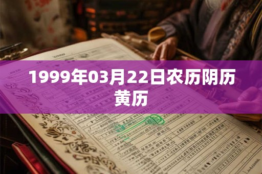 1999年03月22日农历阴历黄历