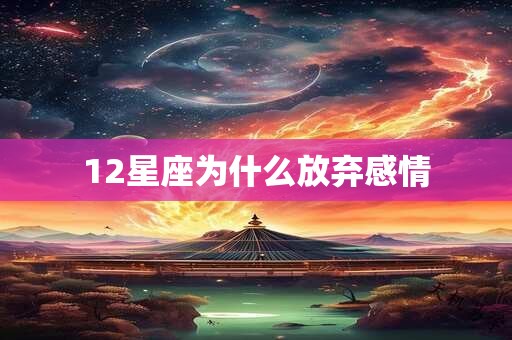 12星座为什么放弃感情