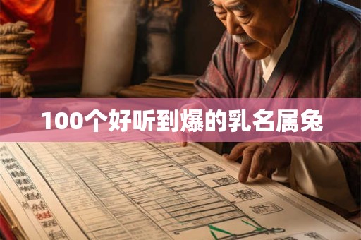 100个好听到爆的乳名属兔