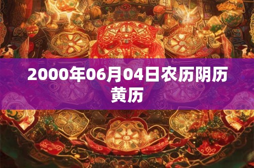 2000年06月04日农历阴历黄历