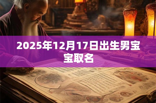 2025年12月17日出生男宝宝取名