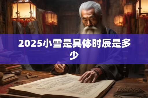 2025小雪是具体时辰是多少