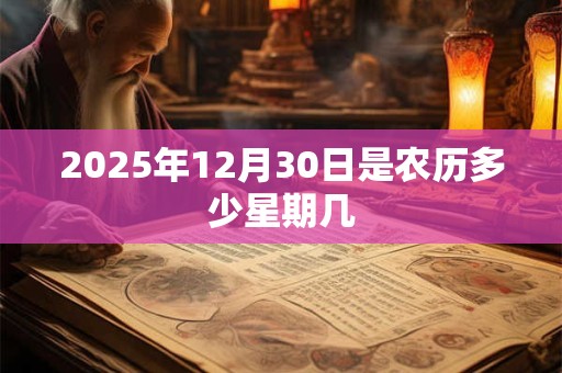 2025年12月30日是农历多少星期几