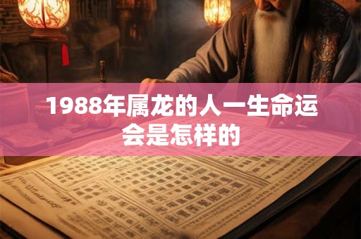 1988年属龙的人一生命运会是怎样的
