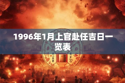 1996年1月上官赴任吉日一览表