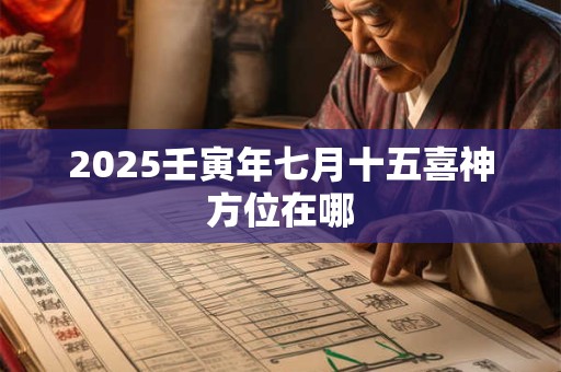 2025壬寅年七月十五喜神方位在哪