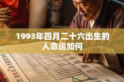 1993年四月二十六出生的人命运如何