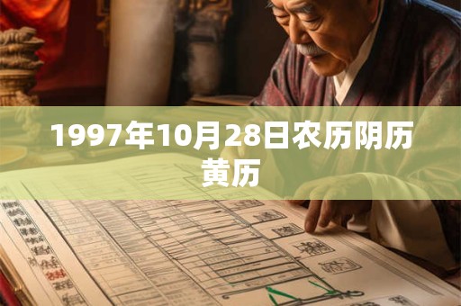 1997年10月28日农历阴历黄历