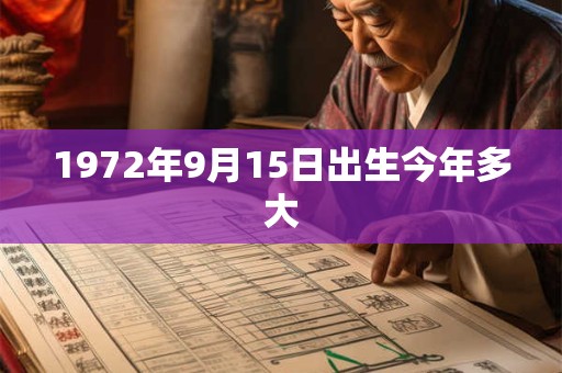 1972年9月15日出生今年多大