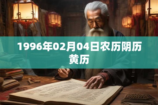 1996年02月04日农历阴历黄历