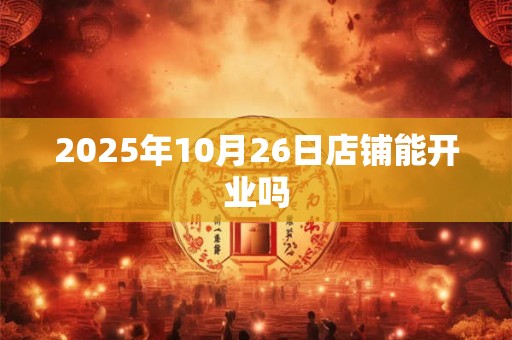 2025年10月26日店铺能开业吗