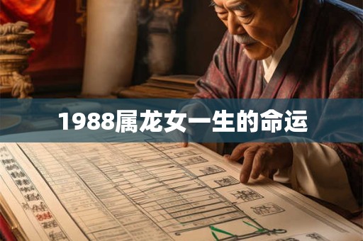 1988属龙女一生的命运