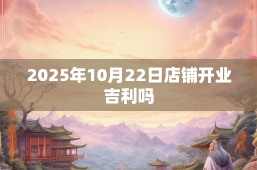 2025年10月22日店铺开业吉利吗