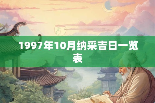 1997年10月纳采吉日一览表