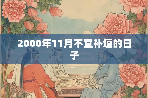 2000年11月不宜补垣的日子