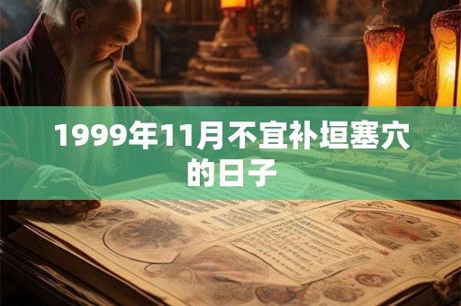 1999年11月不宜补垣塞穴的日子