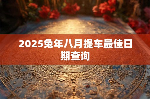 2025兔年八月提车最佳日期查询