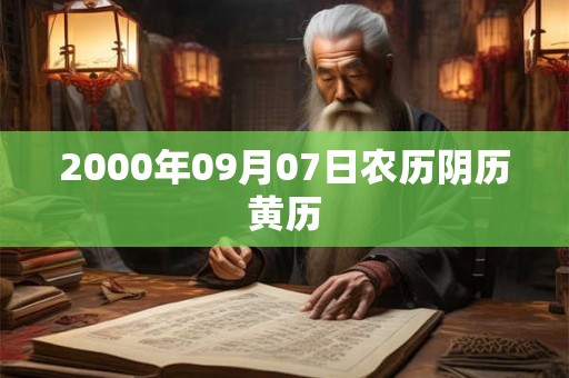 2000年09月07日农历阴历黄历