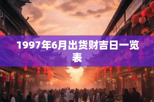 1997年6月出货财吉日一览表