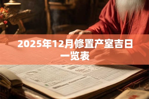 2025年12月修置产室吉日一览表
