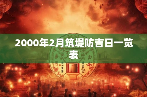 2000年2月筑堤防吉日一览表