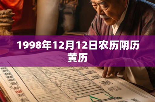 1998年12月12日农历阴历黄历