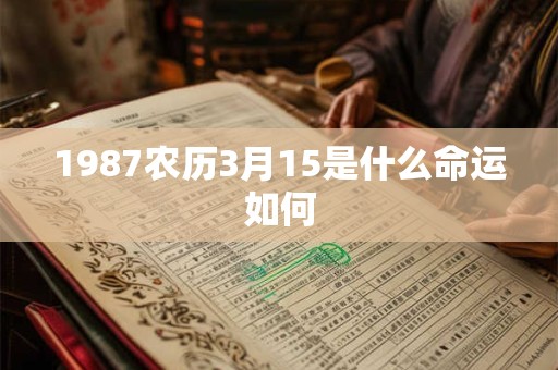 1987农历3月15是什么命运如何