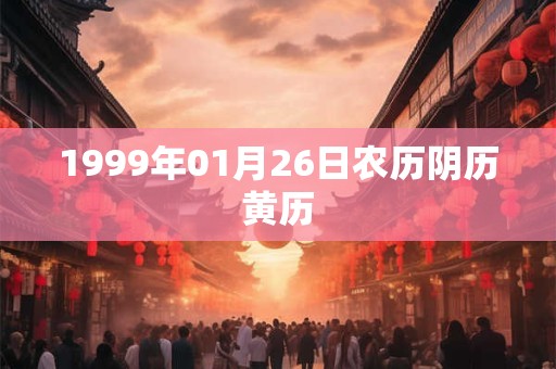1999年01月26日农历阴历黄历