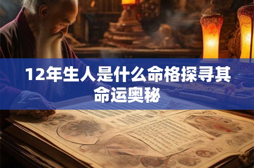 12年生人是什么命格探寻其命运奥秘