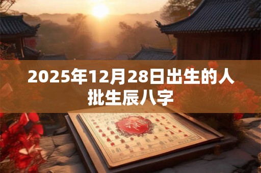 2025年12月28日出生的人批生辰八字