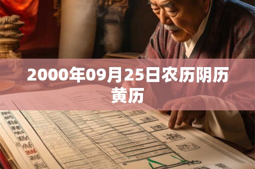 2000年09月25日农历阴历黄历