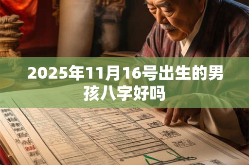 2025年11月16号出生的男孩八字好吗