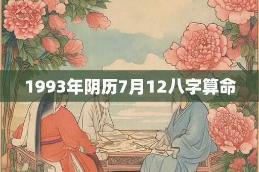 1993年阴历7月12八字算命